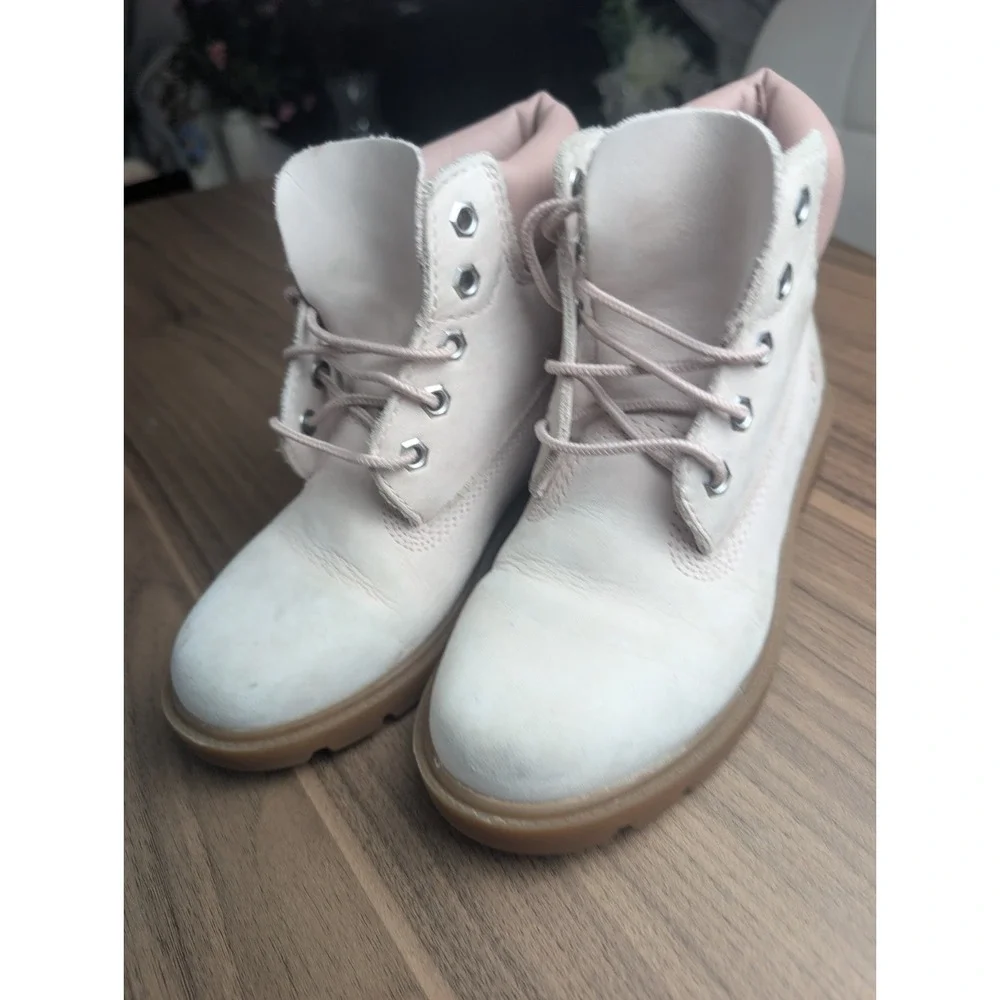 Timberland Premium 6 Inch Waterproof Boots Pink Nubuck Toddler Size 13.5 US Kids